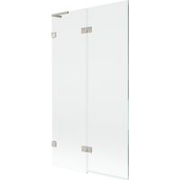 Mexen Lunar L Duschabtrennung 2-flüglig links 100 x 150 cm, transparent, gebürsteter Nickel - 897L-100-100-97-00-L