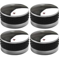 Set di 4 manopole di controllo antiscivolo per barbecue a gas con superfici cromate, 58 mm