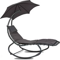 Linder Exclusiv Tumbona de jardín con sombrilla Gris