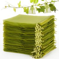 Lot de 50 Sacs Protection Arbre Fruitier, Maille Organza 15,2x20,3cm, Verts, Réutilisables
