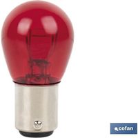Lámpara cofan 2 polos roja descentrada p21/5w (baw15d) 12v "venta unitaria"