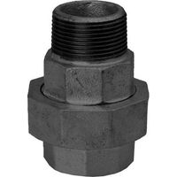 Hermann Schmidt Temperguss Verschraubung DN 32, 1 1/4" schwarz, konisch dichtend, Innengewinde/Aussengewinde