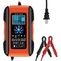 Intelligent Battery Charger 10A 12V/5A 24V, Battery Charger Maintenance and Automatic Repair, Portable Function with LCD Display, for Car, Motorcycle, Truck, AGM, Gel, Wet, SLA