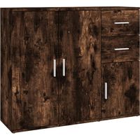 Maison La Vie - Buffet Salon Moderne - Meuble de rangement - Chêne fumé 91x29,5x75 cm Bois d'ingénierie bu3689