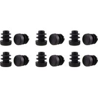 12 Bouchons Plastique Noir Rond 12Mm Pour Tuyau Embout Tube Insertion Bouchon