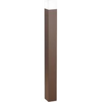 Borne d'éclairage extérieur Tower avec ampoule E27 max 20W IP54, aluminium peint, acier Corten, hauteur 90 cm - Perenz