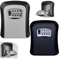 2 Piece Wall Key Box for Keys, Cards, Weatherproof Key Box for Home Garage School, Heavy Duty Secure Key Cabinet for Industries and Vehicles (Grey Black)