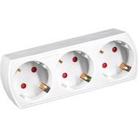 7hSevenOn 3-fach Schuko-Adapter/Stecker, Frontmontage, Weiß