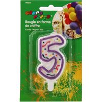 Bougie anniversaire chiffre 5