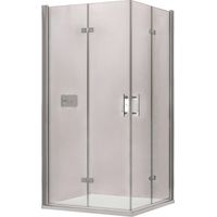 Eckdusche Bernstein DX213 mit Falttür - 8 mm Nano Echtglas, Türanschlag rechts 80 cm, links 75 cm