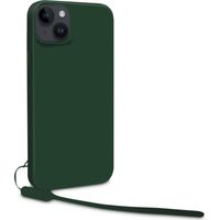 Coque semi-rigide avec dragonne amovible pour iPhone 15 Plus - Vert pin