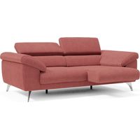 Donatello Canapé assises extensibles accoudoirs avec coffre tissu détachable 183 cm Rouge cerise