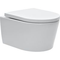 Wandhängendes WC ohne Spülrand und unsichtbare Befestigungen + Fallbrems-Deckel (SAtrimless)