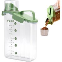 Conteneur de stockage de céréales en plastique-vert clair 2800 ml- avec gobelet doseur - convient pour le stockage de produits secs