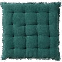 Coussin de chaise Dutch Decor BURTO en coton lavé vert sauge 40x40 cm