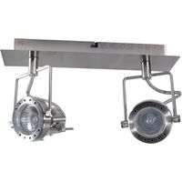 Applique Murale / Plafonier en Saillie GU10 PAR16 2X50W Ø70mm 320mmx60mm IP20 Argent