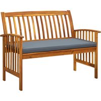 Banc de jardin, Banc d'extérieur, Banquette moderne avec coussin 119 cm Bois solide d'acacia NKK29093