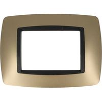 Placca Bombata Oro Satinato 503 3 Moduli Compatibile con Bticino Living International SD88003-12