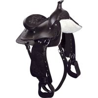 Selle western 10" avec sangle et étriers – Siège en daim pour poney – Confort optimal pour équitation – Couleur brun – Sartore