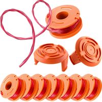 Trimmer Line Replacement Spool For Grass Trimmer And Grass Trimmer Spool Cap Trimmer Spool Cap, Fits Worx Wg180 Wg163 Wa0010 (10)