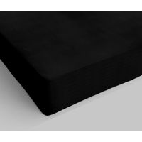 Italian Bed Linen Lenzuolo sotto con Angoli Max Color, 100% Cotone, Nero, Matrimoniale