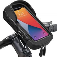 Support téléphone vélo 360° étanche, sacoche guidon compatible vélos électriques, motos et vélos classiques.