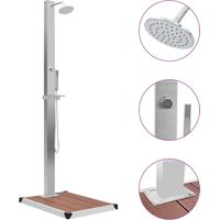 Douche d'extérieur avec receveur de douche WPC Acier inoxydable