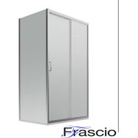 Box Doccia 70x160 Apertura Frontale Scorrevole a Due Cristalli Con Un Lato Fisso Quadro e Rettangolare In Cristallo Temperato Satinato