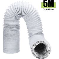 Tuyau flexible d'échappement 15cm x 5M – PVC et aluminium – Résistant à la corrosion – Pour ventilation industrielle et climatisation – Augienb
