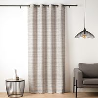 Rideau jacquard texturé inspiration minérale à oeillets Beige 135x260 cm