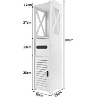 Armoire de toilette armoire de rangement haute toilette, blanche étanche avec porte et étagère, armoire de rangement pratique d'angle haut, adaptée au salon, à la chambre, à la salle de bain, hauteur