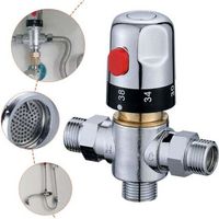 FOREHILL Thermostatmischer G1/2 Wassertemperaturregler für Warm- und Kaltwasser für Duschsysteme, massives Messing, bleifrei