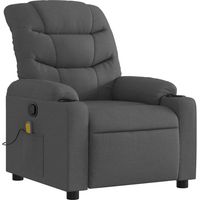 Fauteuil de relaxation TV fonction d'inclinaison manuelle en tissu gris foncé DEC026958