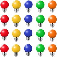 YMYNY 20PCS 3W E27 color bulb, single color LED bulb, 100LM Christmas lamp 220V party small color bubble, 180° LED bulb (4 per color)