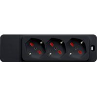 Multipresa con 3 prese bipasso/schuko 10/16A, senza cavo, nero, serie Emilia Specialist - Rosi RS8311N