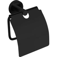 kielle Oudee - Porte-rouleau toilette avec couvercle, noir mat 40402034