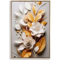 Tableau mural laqué avec cadre flora m 42x3,5x62