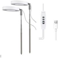 Élèvent Lumière Plantes,Lampe de Croissance LED à Spectre Complet Réglable en Hauteur pour Petites Plantes,9 Luminosité Réglable, Rotatif à 180° & Minuterie Marche(2 têtes)