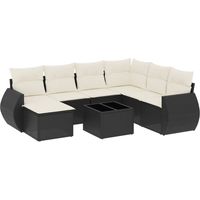 Maison Exclusive - 8-tlg. Garten-Sofagarnitur mit Kissen Schwarz
