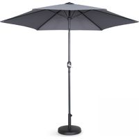 Parasol droit inclinable 3m et 4 dalles à lester remplissables gris