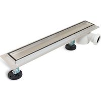 Seitlicher 2-in-1-Linearablauf 90 cm mit seitlichem Siphon, doppelseitig verchromt