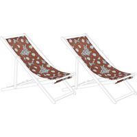 Beliani – Toiles de transat 2 pièces 113 x 44 cm – Polyester résistant aux UV – Faciles à installer – Pour usage extérieur