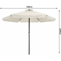 Led solar parasol cream 330cm 24 leds aluminium pole