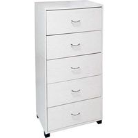 Commode chambre como' avec 5 tiroirs blanc cm 50 x 40 x 101 h