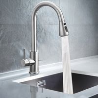 Ultrixe – Robinet de cuisine 360° avec douchette extractible – Acier inoxydable 304 – 3 modes de pulvérisation – Installation facile à un trou