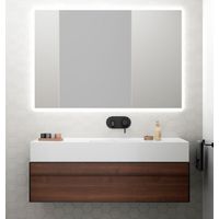 Espejo led de baño 120x80 cm con bisel trasero y luz bi led