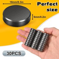 30pcs Aimants Puissants, 18x5mm Aimant Frigo, Aimants Tableau Magnétique, Petit Aimant Plat, Noir Blanc