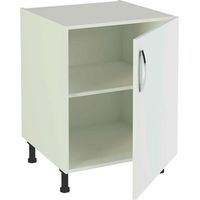 Pegane – Meuble bas de cuisine blanc 1 porte – Hauteur 85 cm x Longueur 60 cm x Profondeur 58 cm – Panneaux mélaminés haute densité – Fabrication espagnole