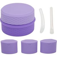 Ensemble de pots de crème en silicone rechargeables avec 3 distributeurs, cuillères et couvercles étanches