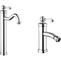 Mitigeur lavabo type haut et bidet style rétro Piralla Como KITCOMO2